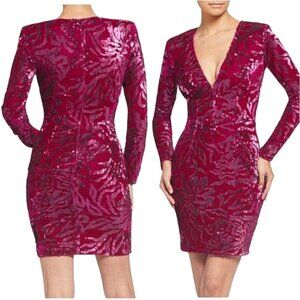 Dress The Population Riley Magenta Velvet Sequined Dress ASO TV Size XS